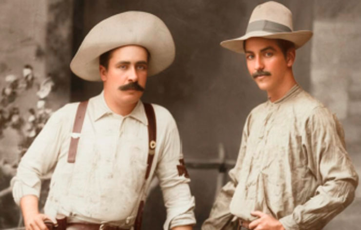 Foto de El Coronel Benjamín Zeledón junto al Dr. Rodolfo Espinoza